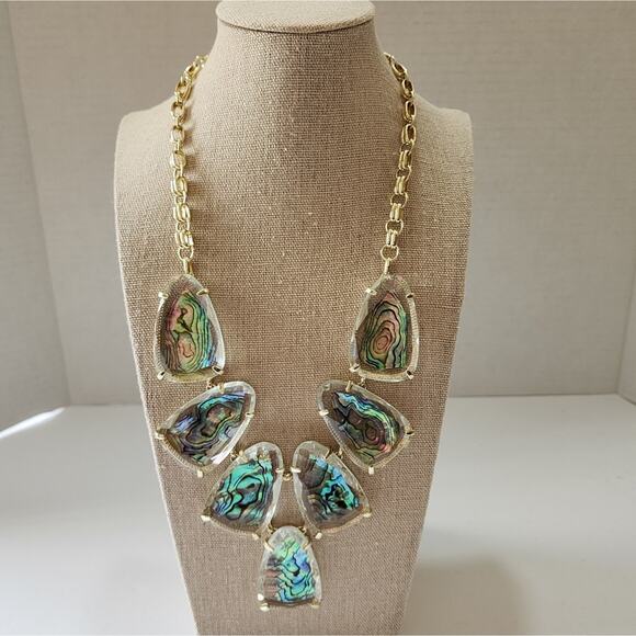 Kendra scott Suspended Abalone and Gold Harlow Necklace - Picture 2 of 10